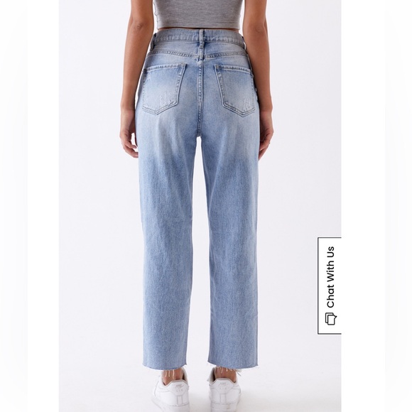 Pacsun High Waisted Straight Leg Distressed Jeans Size 25 - Picture 3 of 8